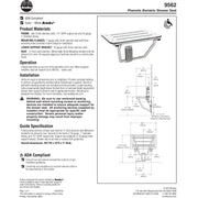 Bradley 9562-00 Shower Seat, 400 lb Load Capacity, Stainless Steel