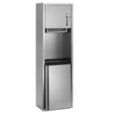 Bradley 227-10 Commercial Paper Towel Dispenser/Waste Receptacle, Semi-Recessed-Mounted, Stainless Steel