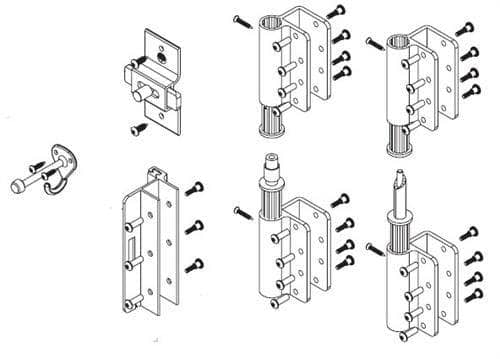 Bradley HDWP-AD3WA Toilet Partition Door Hardware Kit, Wrap-Around Hinge for use with Bradley 1" Panels - TotalRestroom.com