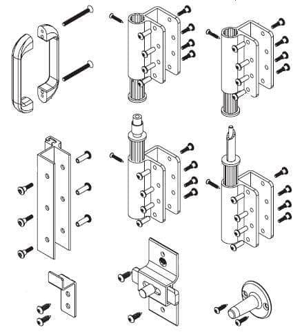 Bradley HDWP-AD4WA Toilet Partition Door Hardware Kit, Wrap-Around Hinge for use with Bradley 1" Panels - TotalRestroom.com