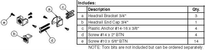 Bradley HDWC-A0461-OE Toilet Partition Open End Headrail Kit, Aluminum - TotalRestroom.com