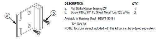 Bradley HDWT-Z0191 Toilet Partition Flat Strike/Keeper, Surface-Latch Doors Only for Bradley 1" Panels - TotalRestroom.com