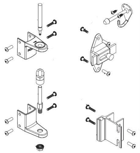 Bradley ZD1-SLWS Toilet Partition Hardware Kit, Surface-Latch, Wrap-Around Strike for Bradley 1" Panels - TotalRestroom.com