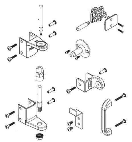 Bradley HDWT-ZD2 Toilet Partition Hardware Kit, Out-Swing for use with Bradley 1