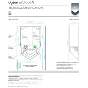 Dyson Airblade V (AB12) Automatic Hand Dryer, ABS White, Updated Part Number: HU02