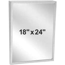 Bradley 740-018240 Commercial Restroom Mirror, Frameless, 16" W x 30" H, Stainless Steel w/ Satin Finish - TotalRestroom.com
