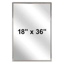 Bradley 781-018360 Commercial Restroom Mirror, Channel Frame, 18" W x 36" H, Stainless Steel w/ Bright-Polished Finish - TotalRestroom.com