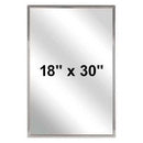 Bradley 781-018300 Commercial Restroom Mirror, Channel Frame, 18" W x 30" H, Stainless Steel w/ Bright-Polished Finish - TotalRestroom.com