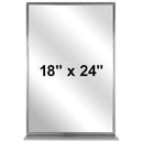 Bradley 7815-018240 Commercial Restroom Mirror w/ Shelf, Channel Frame, 18" W x 24" H, Stainless Steel w/ Bright-Polished Finish - TotalRestroom.com