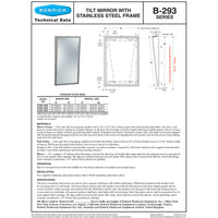 Bobrick B-293-1830 (18 x 30) Fixed-Position Tilt Mirror (18
