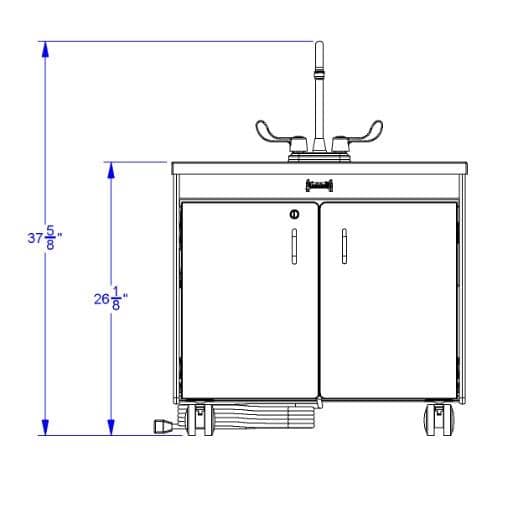 JontiCraft 1371JC, 26" Child Height Portable Sink, Stainless Steel