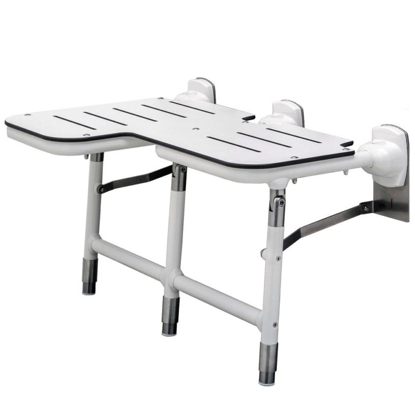 Bobrick B-918116R Bariatric Right-Handed Folding Shower Seat, 1102 lb Load Capacity, Phenolic