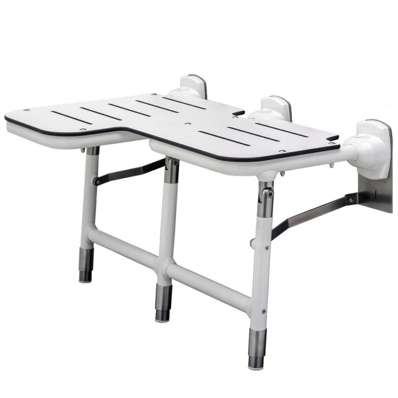 Bobrick B-918116R Bariatric Left-Handed Folding Shower Seat, 1102 lb Load Capacity, Phenolic