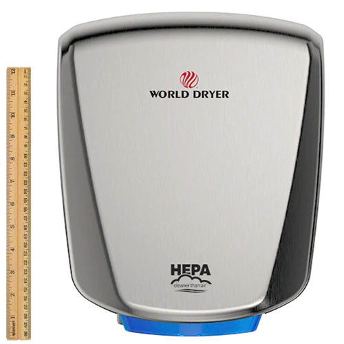 World Dryer VERDEdri Q-973A Surface-Mounted ADA Hand Dryer, Brushed Stainless Steel, Updated Part Number: Q-973A2