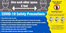 NMC COVID-19 SAFETY PRECAUTIONS, 5' X 10' MESH BANNER W/ GROMMETS - BT562 - TotalRestroom.com