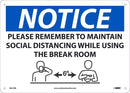 NMC MAINTAIN SOCIAL DISTANCING IN BREAKROOM, 10 X 14 .050 RIGID PLASTIC - N521RB - TotalRestroom.com