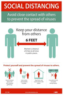 NMC SOCIAL DISTANCING POSTER, 18 X 12, .015 UNRIP VINYL POSTER - PST148C - TotalRestroom.com