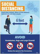 NMC SOCIAL DISTANCING POSTER, 24 X 18 POLYTAG - PST150 - TotalRestroom.com