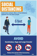 NMC SOCIAL DISTANCING POSTER, 18 X 12, .015 UNRIP VINYL POSTER - PST150C - TotalRestroom.com