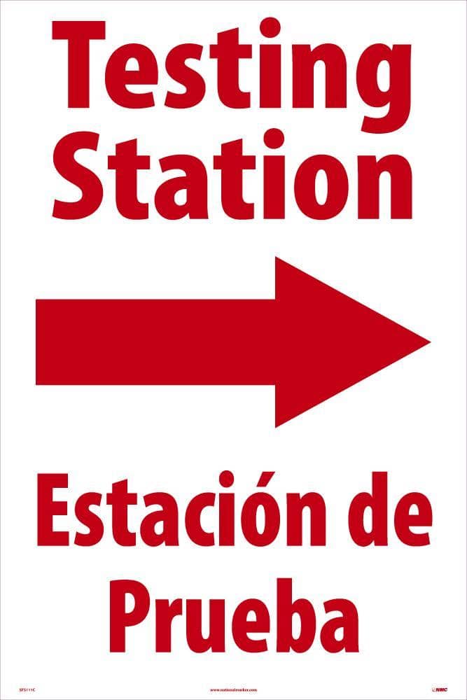 NMC TESTING STATION RIGHT ARROW, A-FRAME SIGNICADE SIGN 36X24 SIGN - SFS111C - TotalRestroom.com