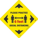 NMC PLEASE PRACTICE SOCIAL DISTANCING 6 feet, 12x12, PRESSURE SENSITIVE REMOVABLE VINYL .0045 - WFS71A - TotalRestroom.com