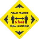 NMC PLEASE PRACTICE SOCIAL DISTANCING 6 feet, 11.75x11.75, TEXWALK - WFS71TX - TotalRestroom.com