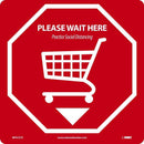 NMC PLEASE WAIT HERE Practice Social Distancing, 11.75x11.75, TEXWALK - WFS72TX - TotalRestroom.com