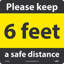 NMC Please keep a safe distance 6 feet, 12x12, PRESSURE SENSITIVE REMOVABLE VINYL .0045 - WFS73A - TotalRestroom.com