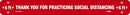 NMC THANK YOU SOCIAL DISTANCING, WHITE ON RED, WALK ON FLOOR STRIP, 2.25 X 20,PSV NON-SKID LAM - WFS78RD - TotalRestroom.com