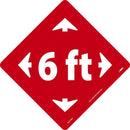 NMC 6 FT ARROW GRAPHIC, RED ON WHITE, WALK ON FLOOR SIGN, 8 X 8,PSV NON-SKID LAM - WFS79RD - TotalRestroom.com