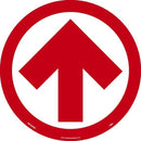 NMC ARROW GRAPHIC, RED ON WHITE, WALK ON FLOOR SIGN, 8 X 8,PSV NON-SKID LAM - WFS84RD - TotalRestroom.com