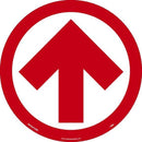 NMC ARROW GRAPHIC, RED ON WHITE, WALK ON FLOOR SIGN, 8 X 8,TEXWALK, PK10 - WFS84TXRD10 - TotalRestroom.com