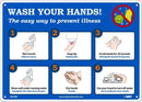 NMC WASH YOUR HANDS, 10X14, RIGID PLASTIC - WH5RB - TotalRestroom.com