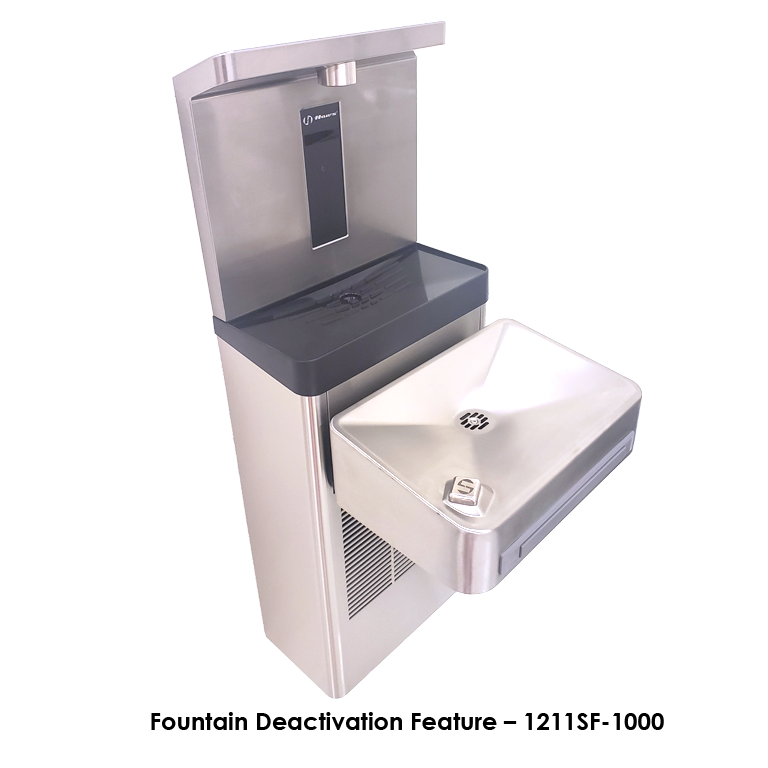 Haws 1211SF Stainless Steel Wall Mount ADA Water Cooler, Electronic Valve, Pushbar Assembly & Bubbler Deactivation w Sensor Operated Bottle Filler