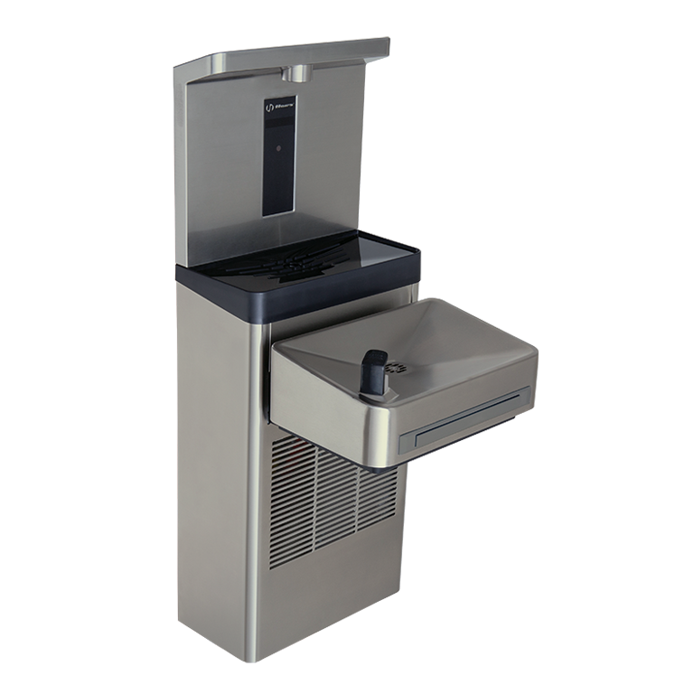 Haws 1211SF Stainless Steel Wall Mount ADA Water Cooler, Electronic Valve, Pushbar Assembly & Bubbler Deactivation w Sensor Operated Bottle Filler