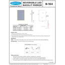 Bobrick B-164 2436 (24 x 36) Reversible LED Backlit Mirror, 24"W x 36"H