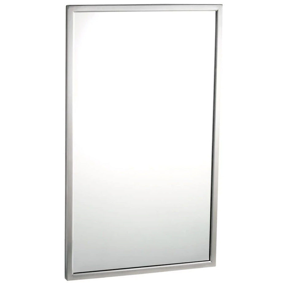 Bobrick B-2908-2436 (24x36) Tempered Glass Welded-Frame Mirror, 24" W x 36" H