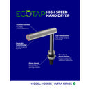 Palmer Fixture HD0935-09 EcoTap High Speed Hand Dryer-Brushed Stainless Steel, 110/120V