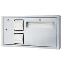 ASI 0487-L-9 Toilet Seat Cover & Toilet Tissue Dispenser with Sanitary Napkin Disposal - Horizontal, ADA - Surface Mounted