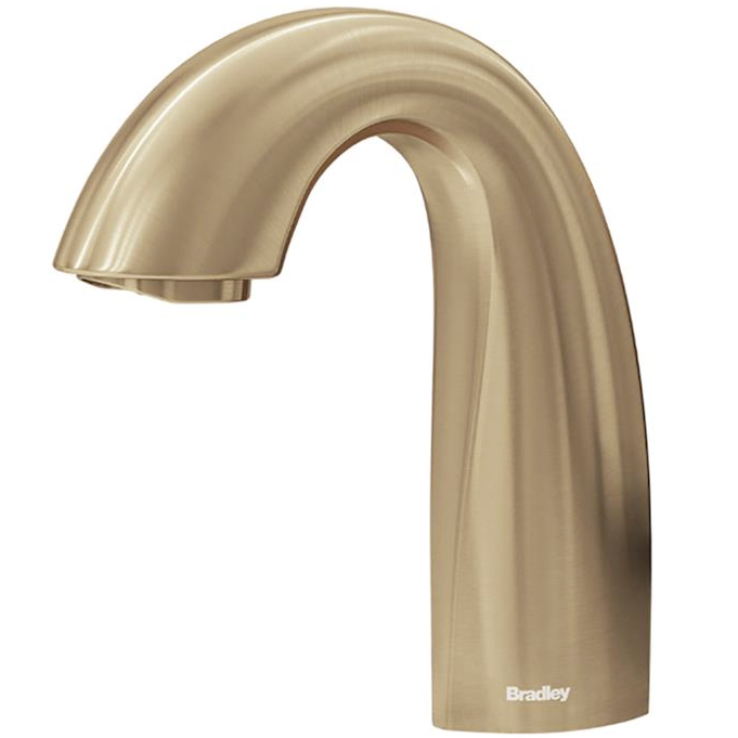 Bradley (S53-3100) RT3-BR Touchless Counter Mounted Sensor Faucet, .35 GPM, Brushed Brass, Crestt Series