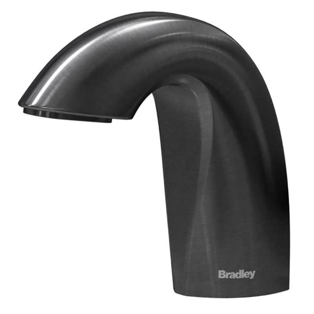Bradley (6-3100) RLT-BB Touchless Counter Mounted Sensor Soap Dispenser, Brushed Black Stainless, Crestt Series