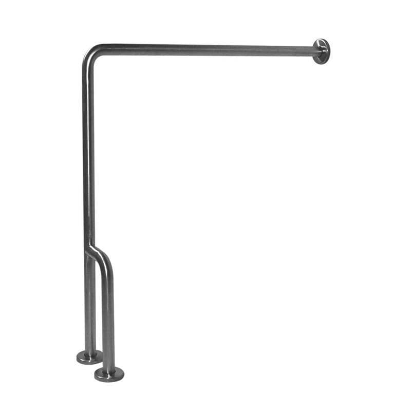 Ponte Giulio SS 90° Wall to Floor Grab Bar, 30"x33", 1 1/4", Right Outrigger, Satin - G55JCR38N1