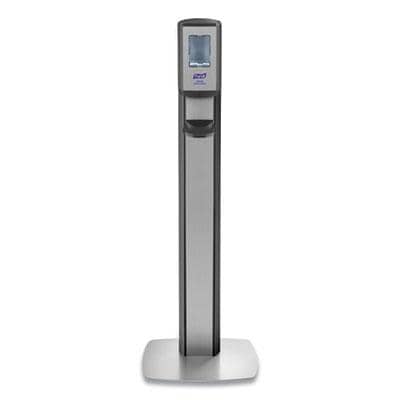 MESSENGER CS8 SILVER PANEL FLOOR STAND WITH DISPENSER, 1,200 ML, 15.13 X 16.62 X 52.68, GRAPHITE/SILVER-GOJ7518DSSLV