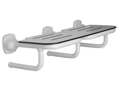 Ponte Giulio Rectangular Folding Shower Seat, White HPL Phenolic Top, 31-1/2