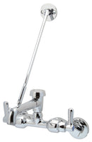 Zurn Z841M1-RC AquaSpec Service Sink Faucet- 6" Vacuum Breaker, 2 1/2" Swivel Inlets, Threaded Outlet, Hook, Wall Brace, Lever Handles in Rough Chrome