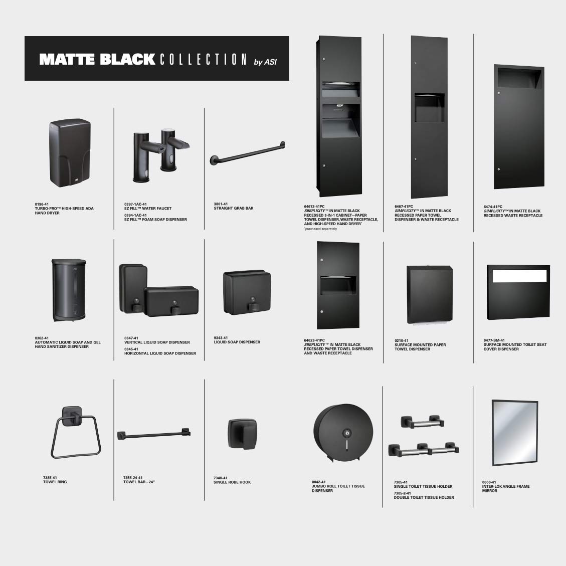 ASI 0210-41 Traditional - Paper Towel Dispenser - Multi, C-Fold - Surface Mounted - Matte Black