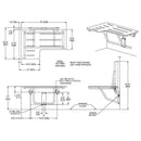 ASI 8206-L Left Hand Folding Commercial Shower Seat, 33" W x 22-7/8" D, Phenolic - TotalRestroom.com