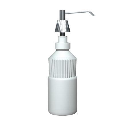 ASI 0332-D Commercial Liquid Soap Dispenser, Countertop Mounted, Manual-Push, Stainless Steel - 6" Spout Length - 34 Oz