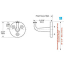 Bobrick B-211 Heavy-Duty Restroom Clothes Hook, Bronze w/ Satin Finish - TotalRestroom.com