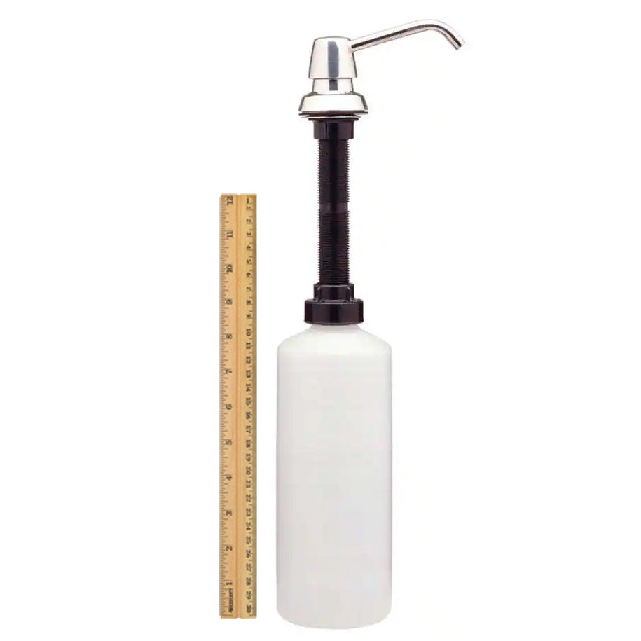 Bobrick B-8226 (34 oz) Commercial Liquid Soap Dispenser, Countertop Mounted, Manual-Push, Stainless Steel - 6" Spout Length